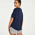 Short sleeve pyjama top in brushed jersey, Blue