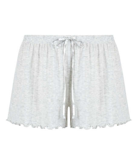 Pointelle Pyjama Shorts, Beige