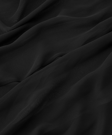 Lily Satin Chiffon Dress, Black