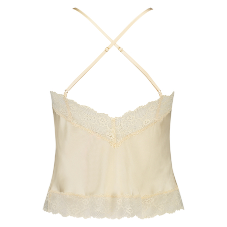 Satin Lace cami top, Beige