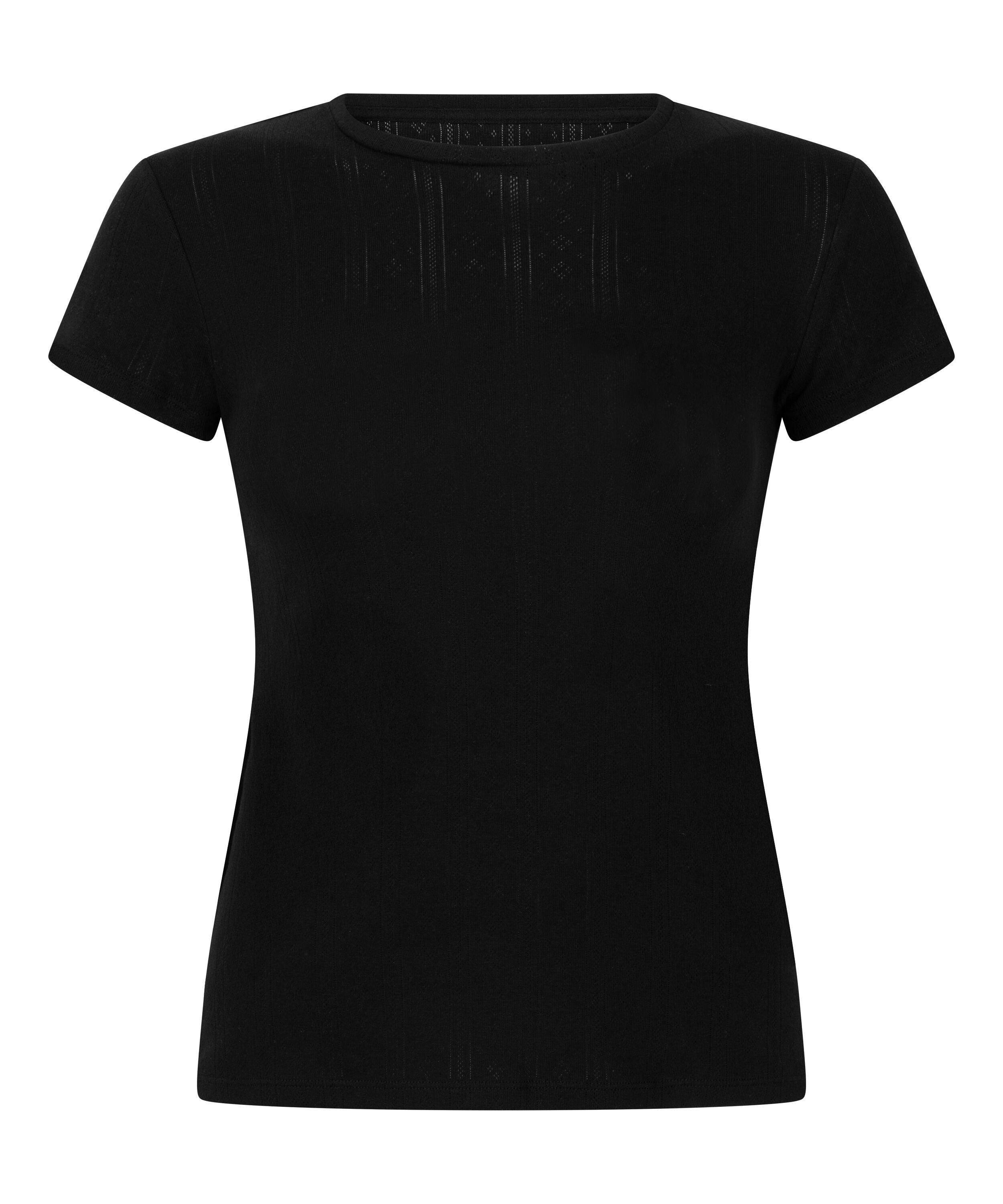Pointelle Top, Black