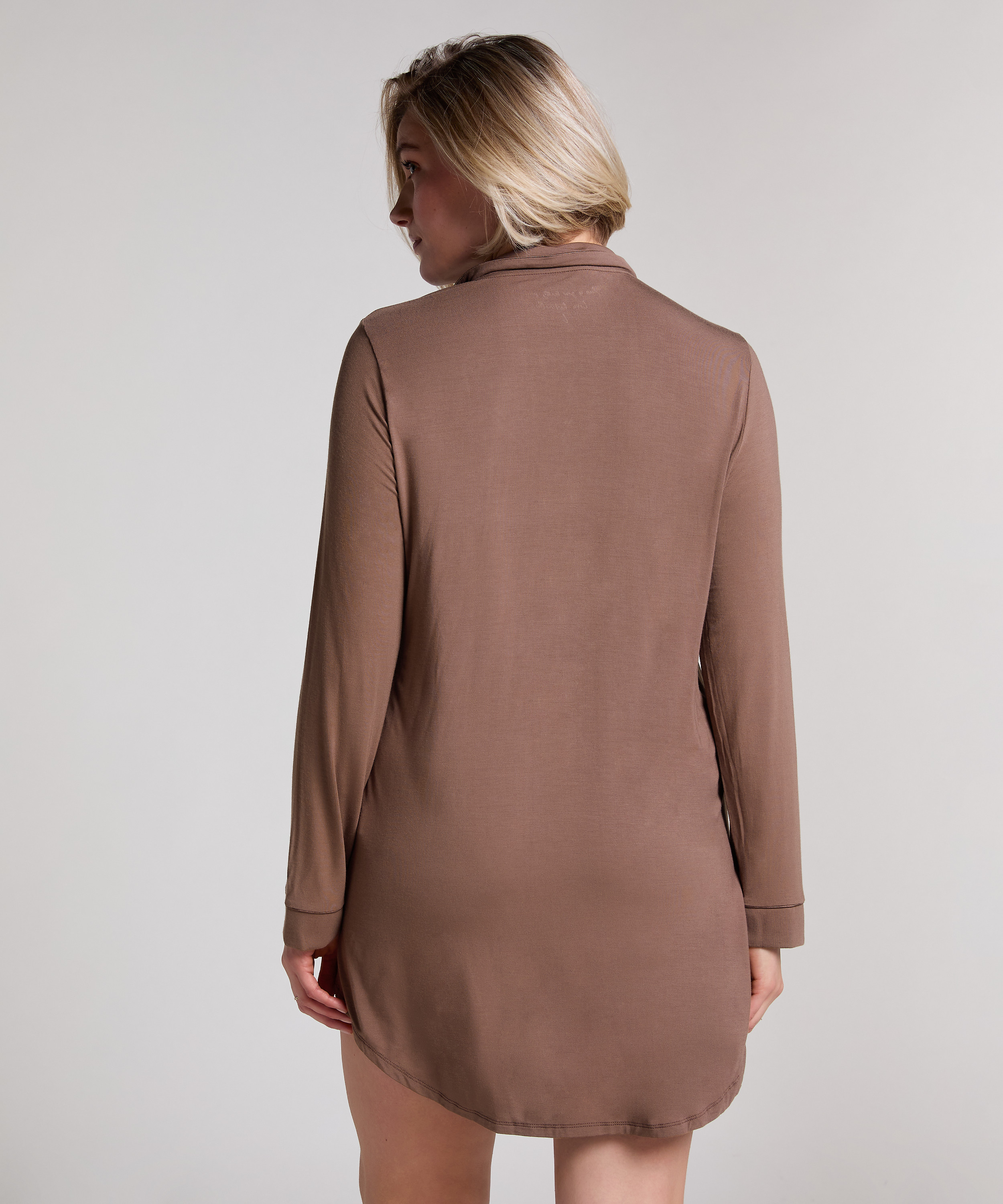 Essential Jersey Shirtdress, Brown, main
