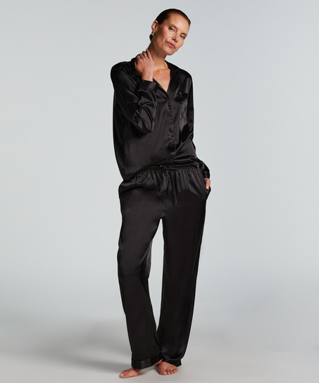 Satin Trousers, Black