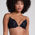 Transparant Padded Underwired Push-Up Bra, Black