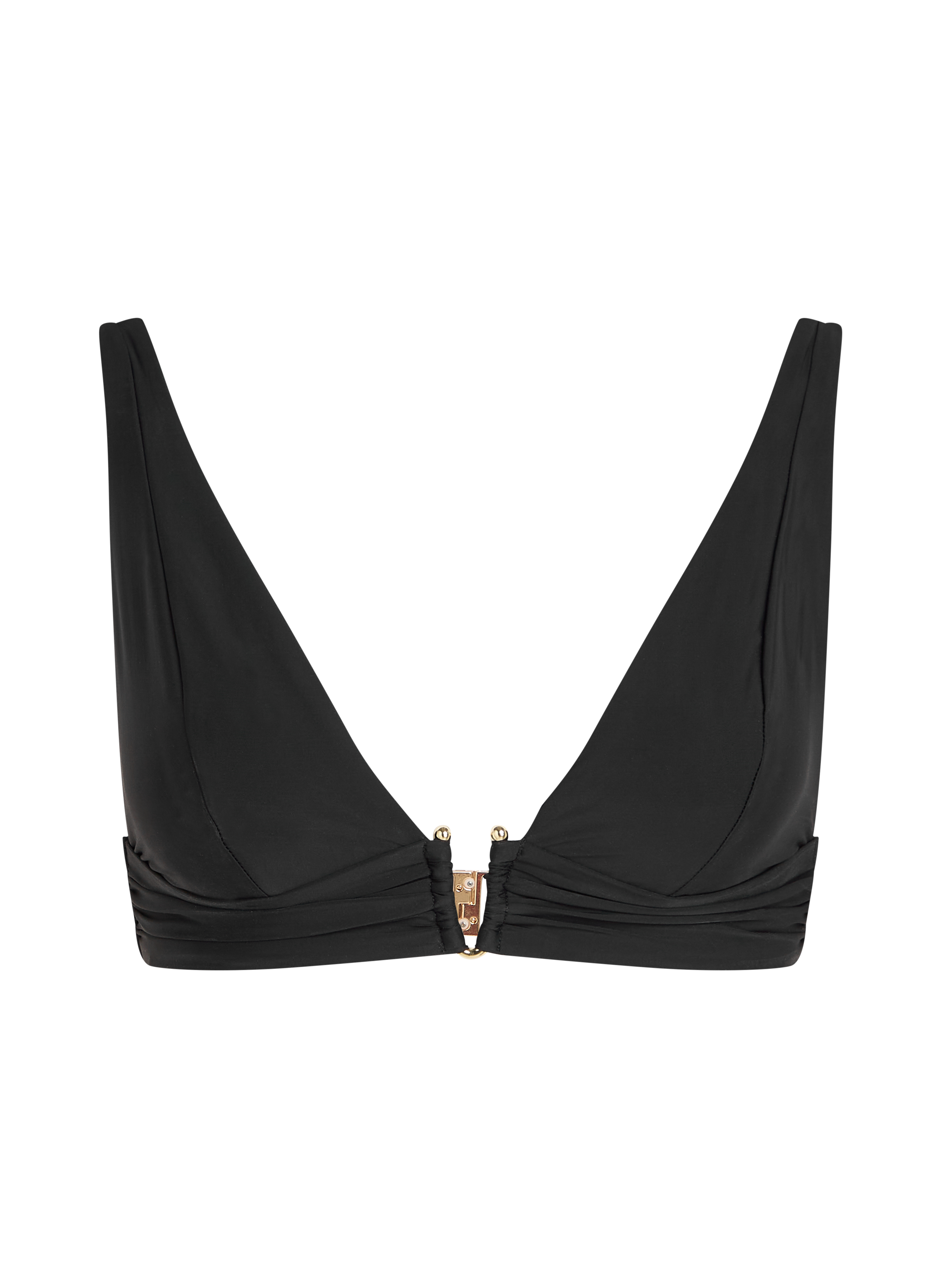 Luna Triangle Bikini Top, Black, main