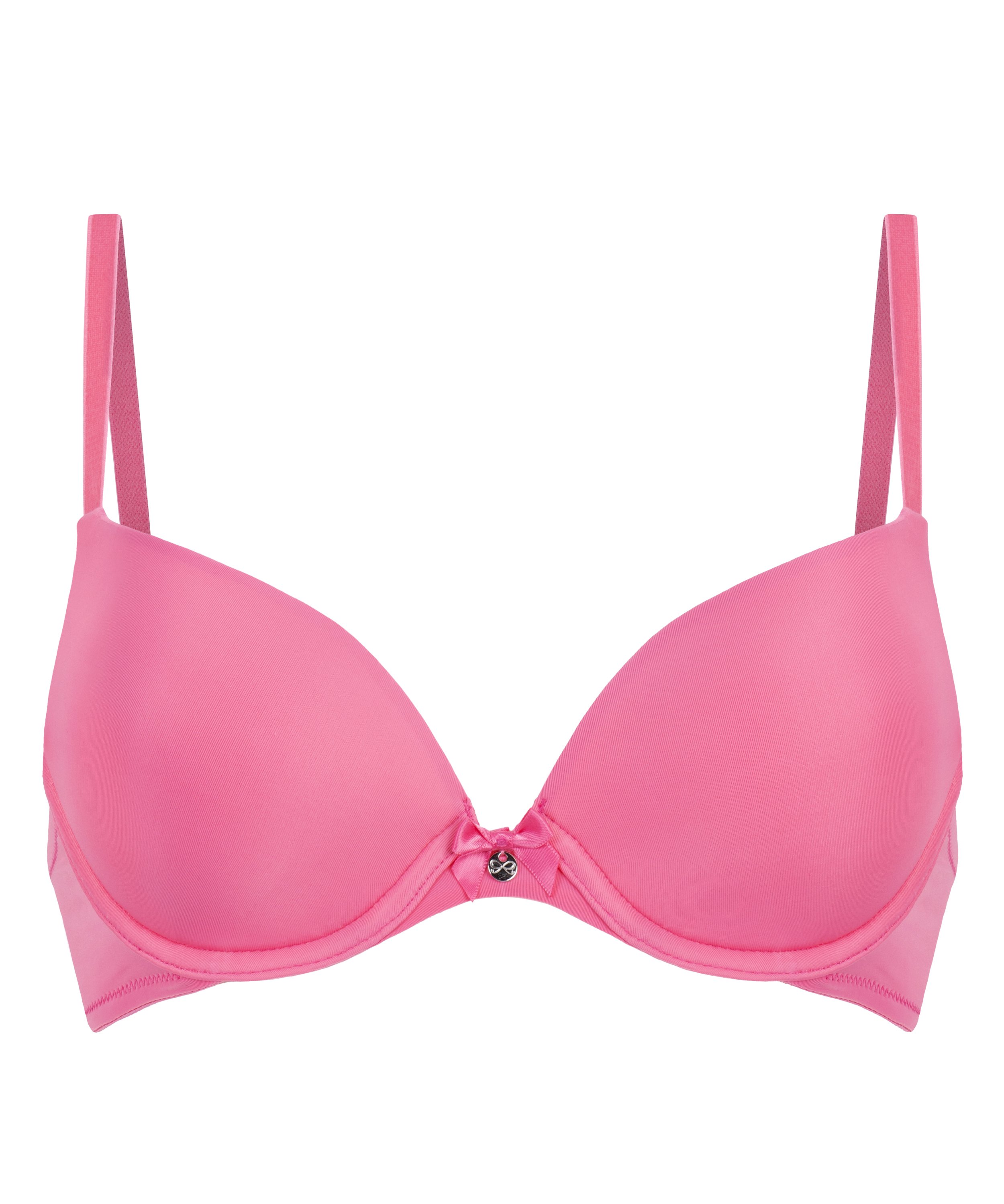 Plunge Padded Underwired Bra, Pink, main