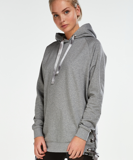 HKMX Sweater lace up, Grey