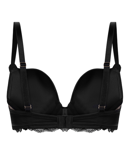 Avela Padded Underwired Longline Bra, Black