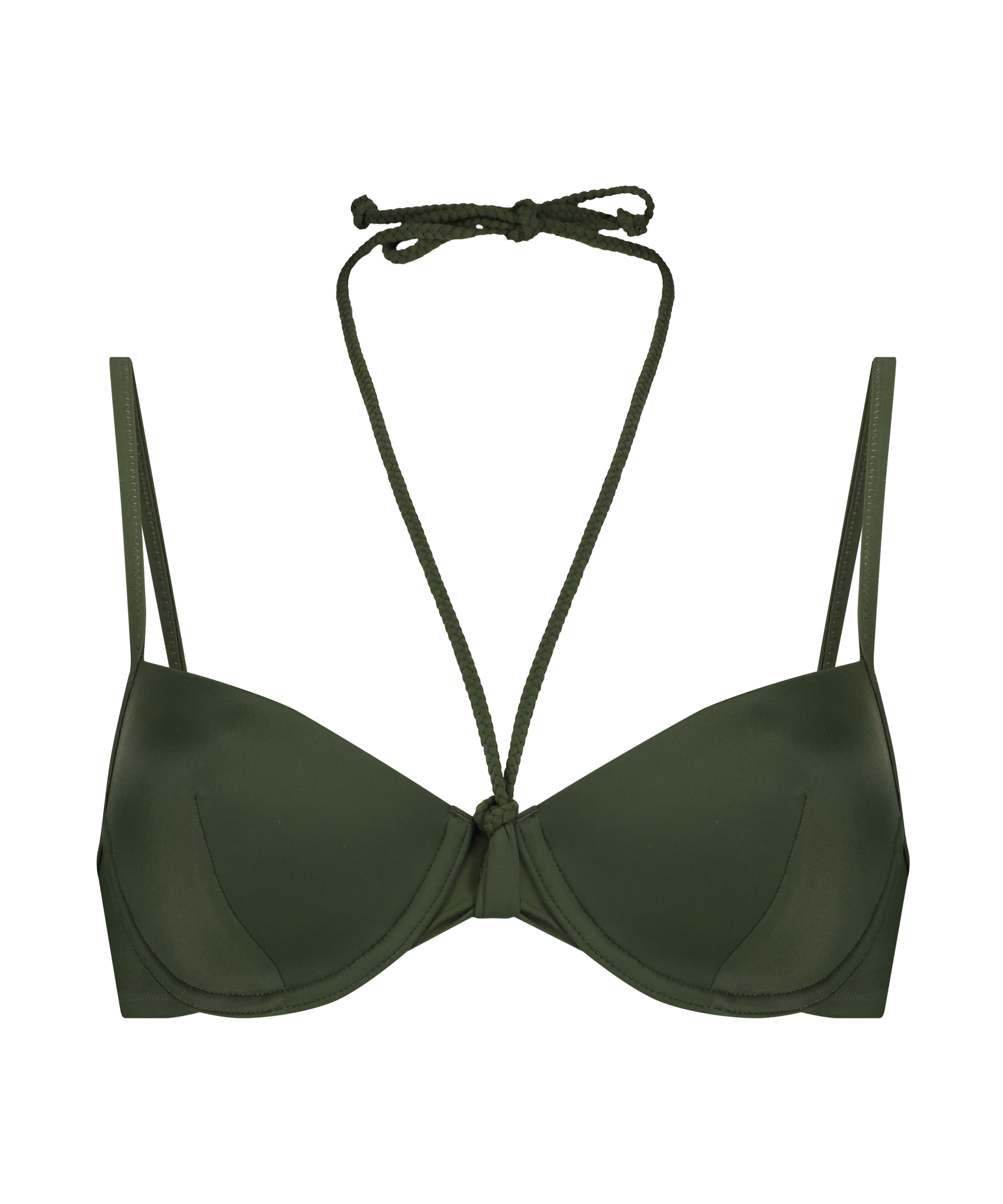 Luxe padded Underwired Bikini Top, Green, main