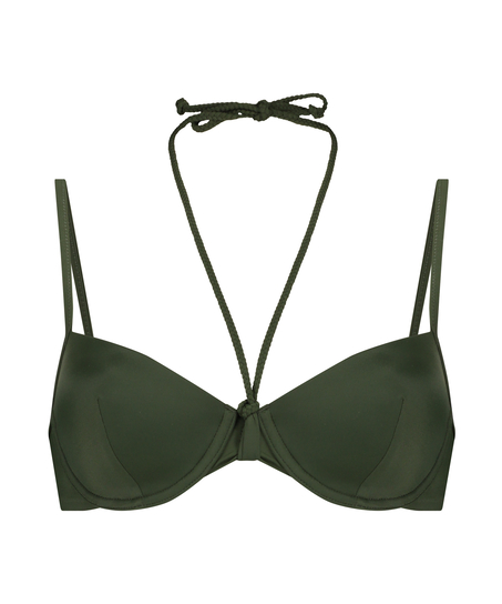 Luxe padded Underwired Bikini Top, Green