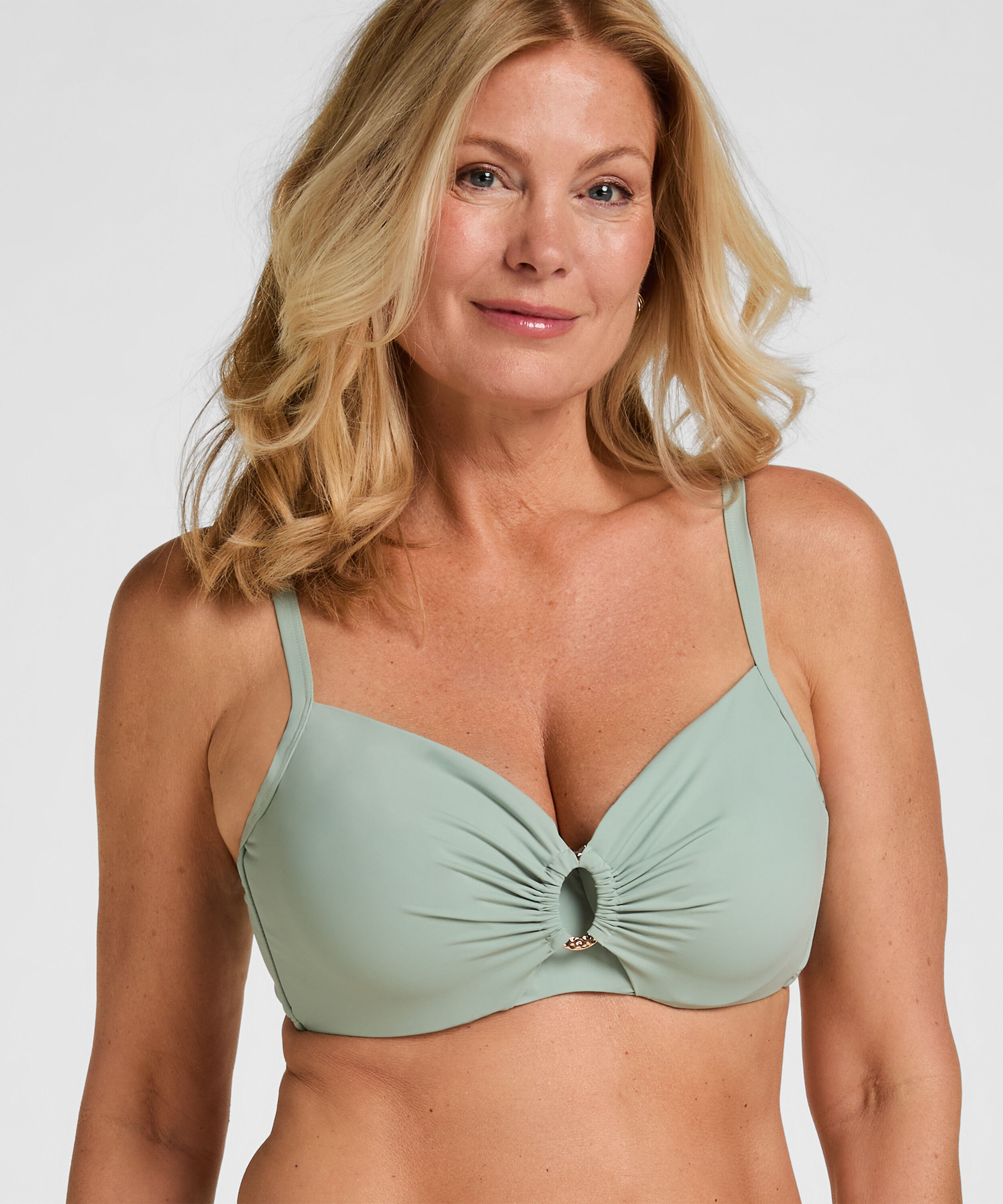 Luxe Non-Padded Underwired Bikini Top, Green Luxe Non-Padded Underwired Bikini Top, Green