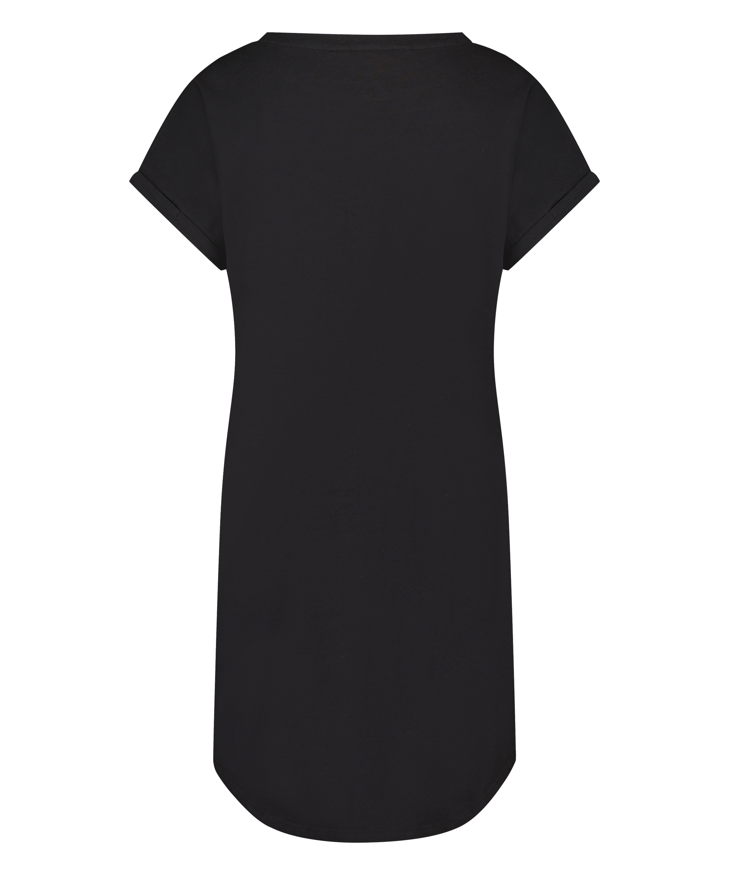Round Neck Nightshirt, Black, main