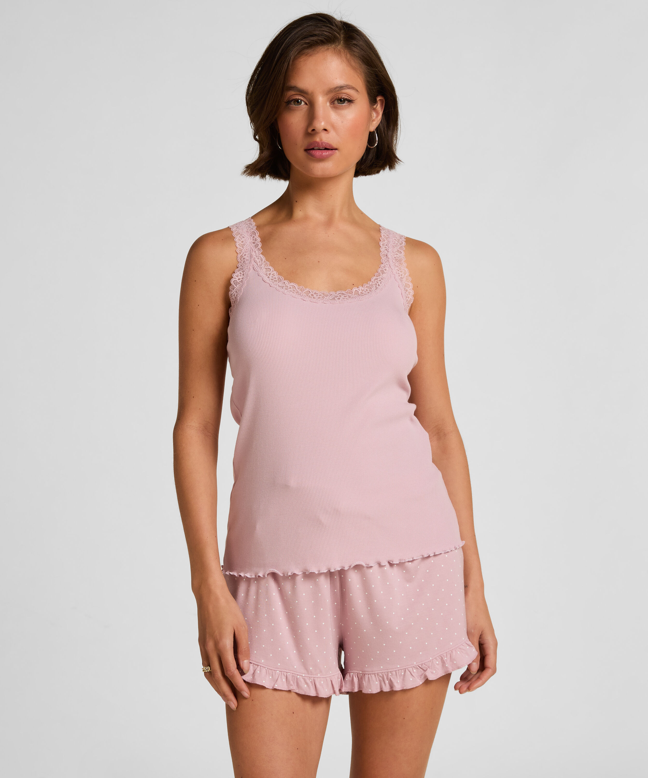Jersey Ruffled Shorts, Pink
