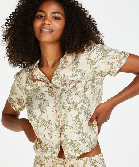 Woven Pyjama Jacket, Beige