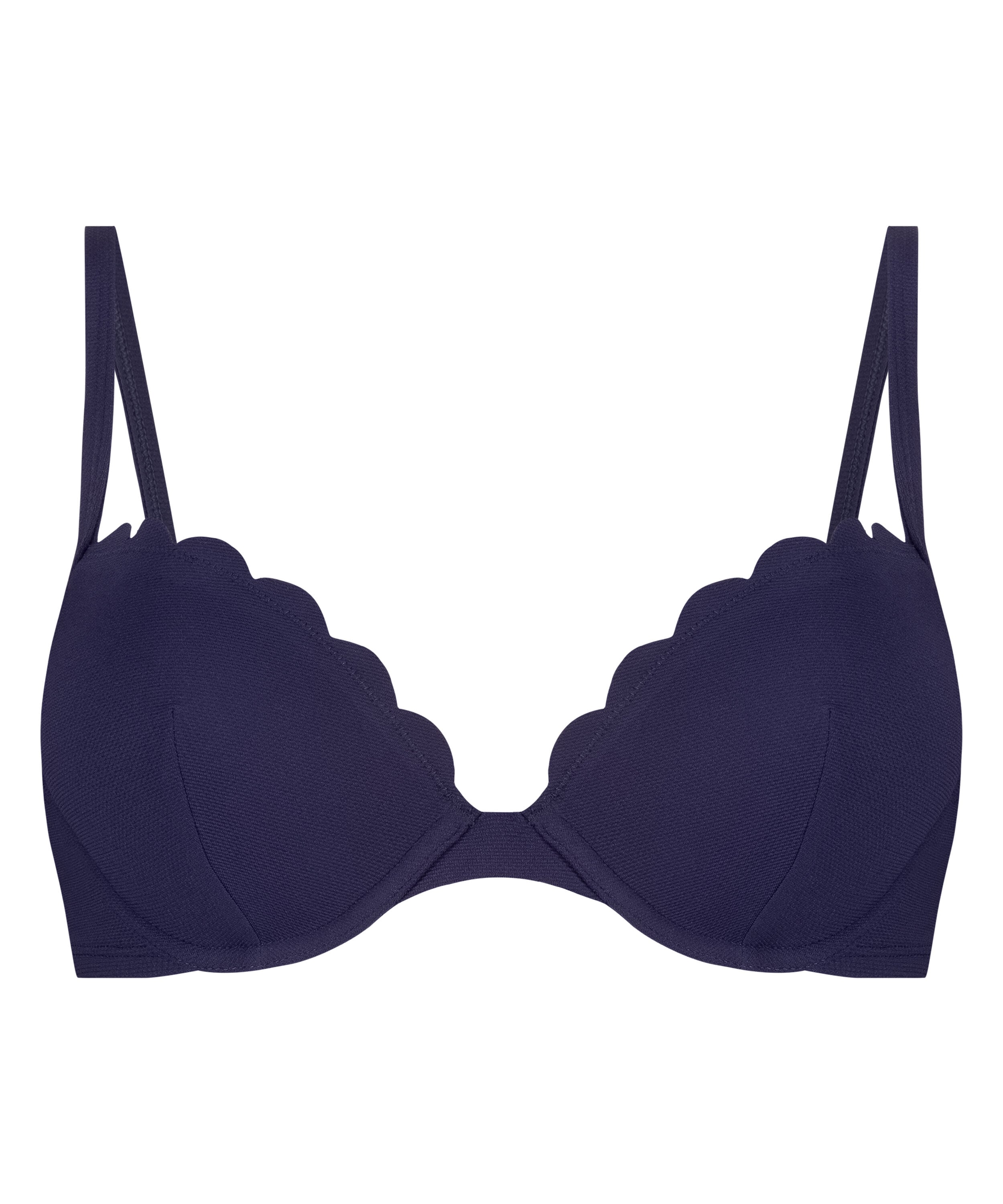 Scallop padded underwired bikini-top