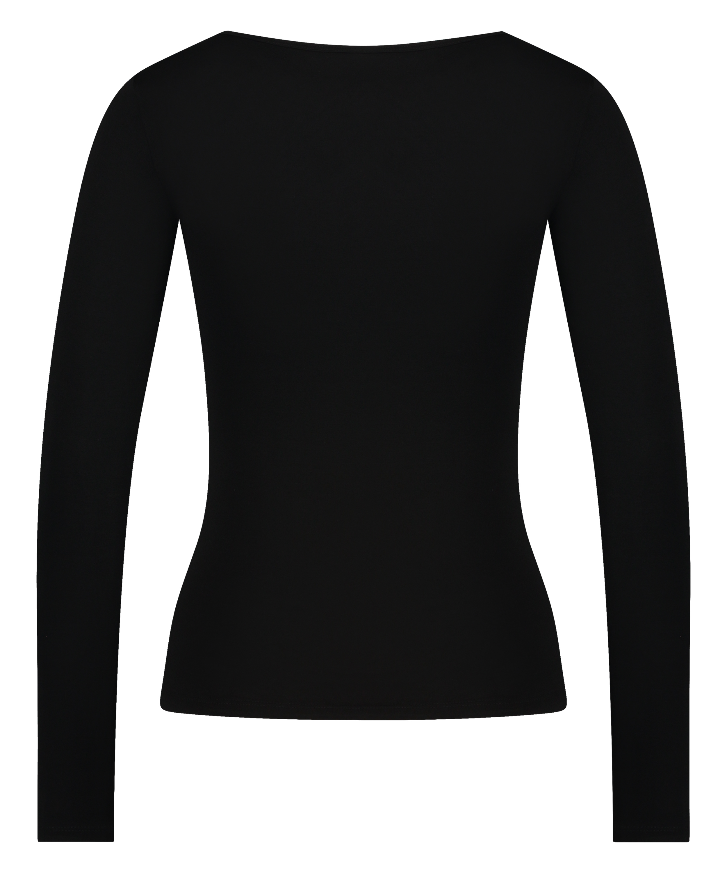 Jersey Long-sleeved Pyjama Top, Black, main