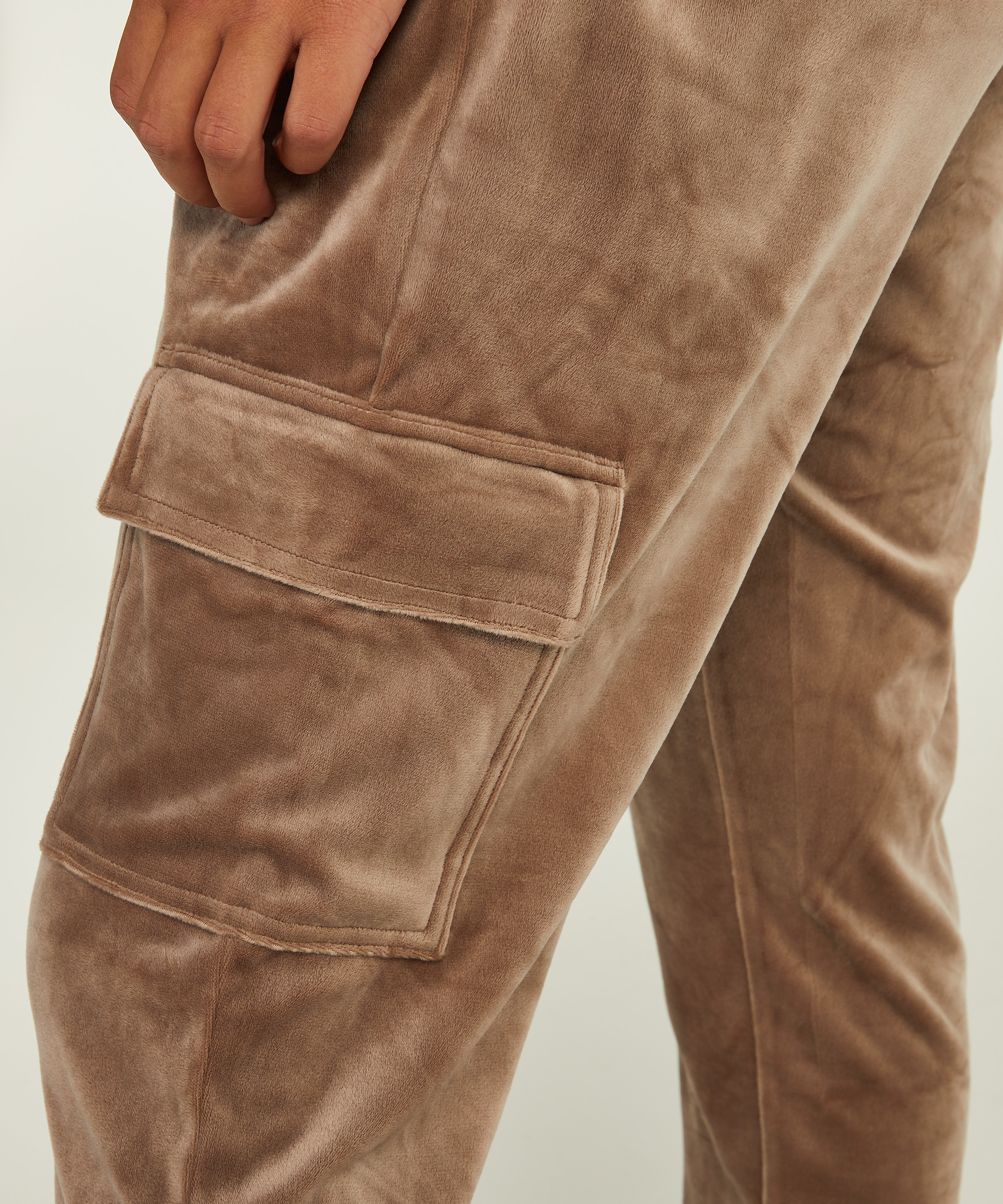 Velour Jumpsuit Hoodie, Brown, main