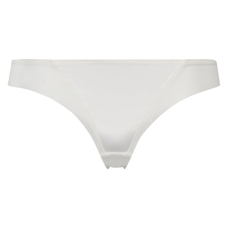 Satin fleece thong, White