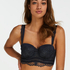 Amora Padded Longline Underwired Bra, Blue