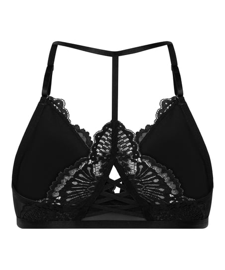 Whitney Triangle Bralette, Black