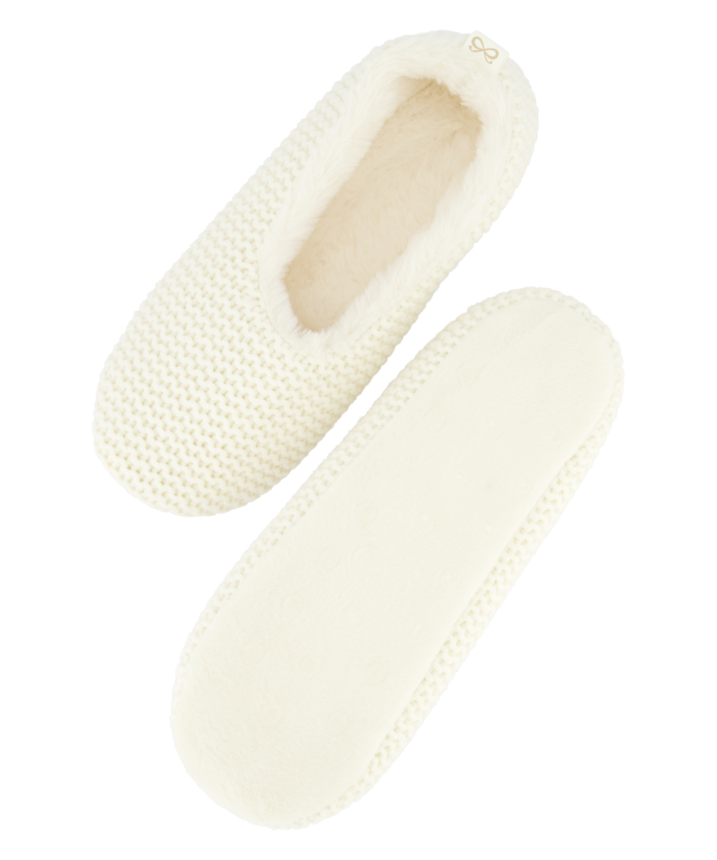 Cosy Ballerina Slippers, White, main