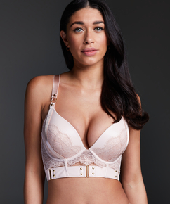 Occult padded longline push-up underwired bra, Pink