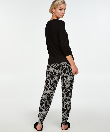 Jersey Pyjama Pants, Black
