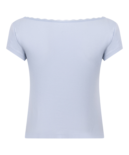 Pointelle Top, Blue