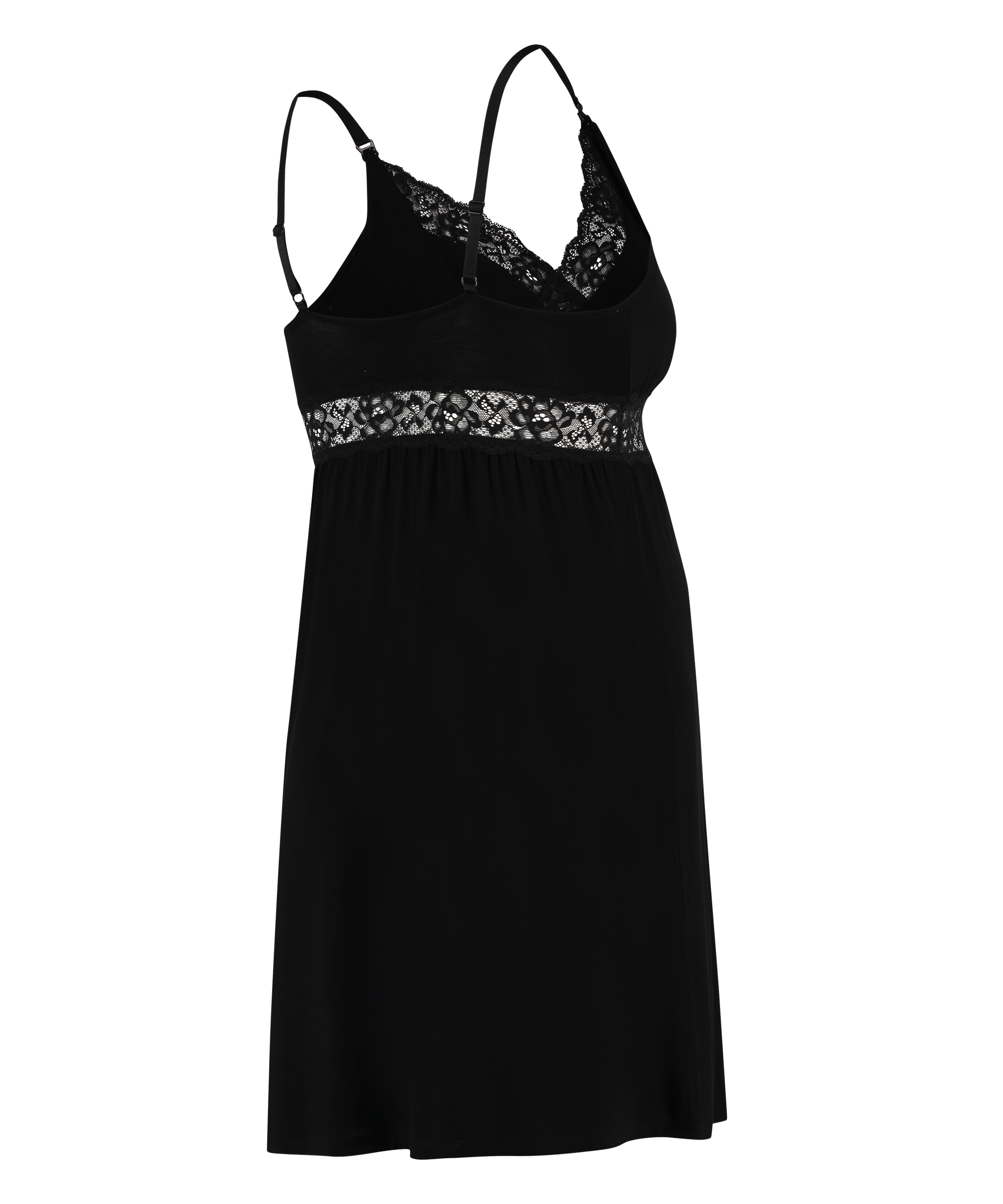 Maternity Lace Slip Dress, Black, main