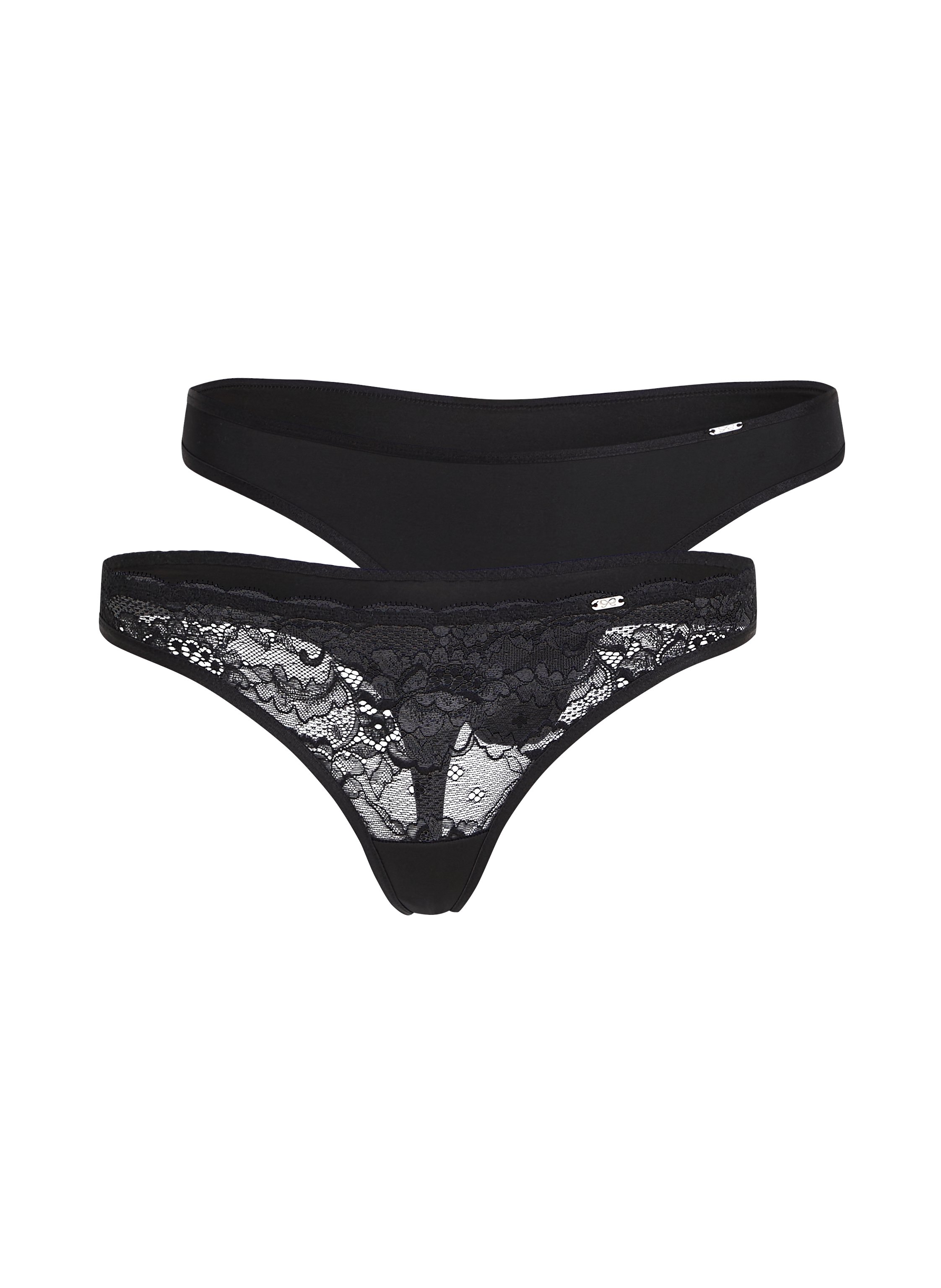 2-pack Angie Thongs, Black, main