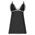 Satin Holly slip dress, Black