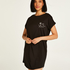 Round Neck Nightshirt, Black