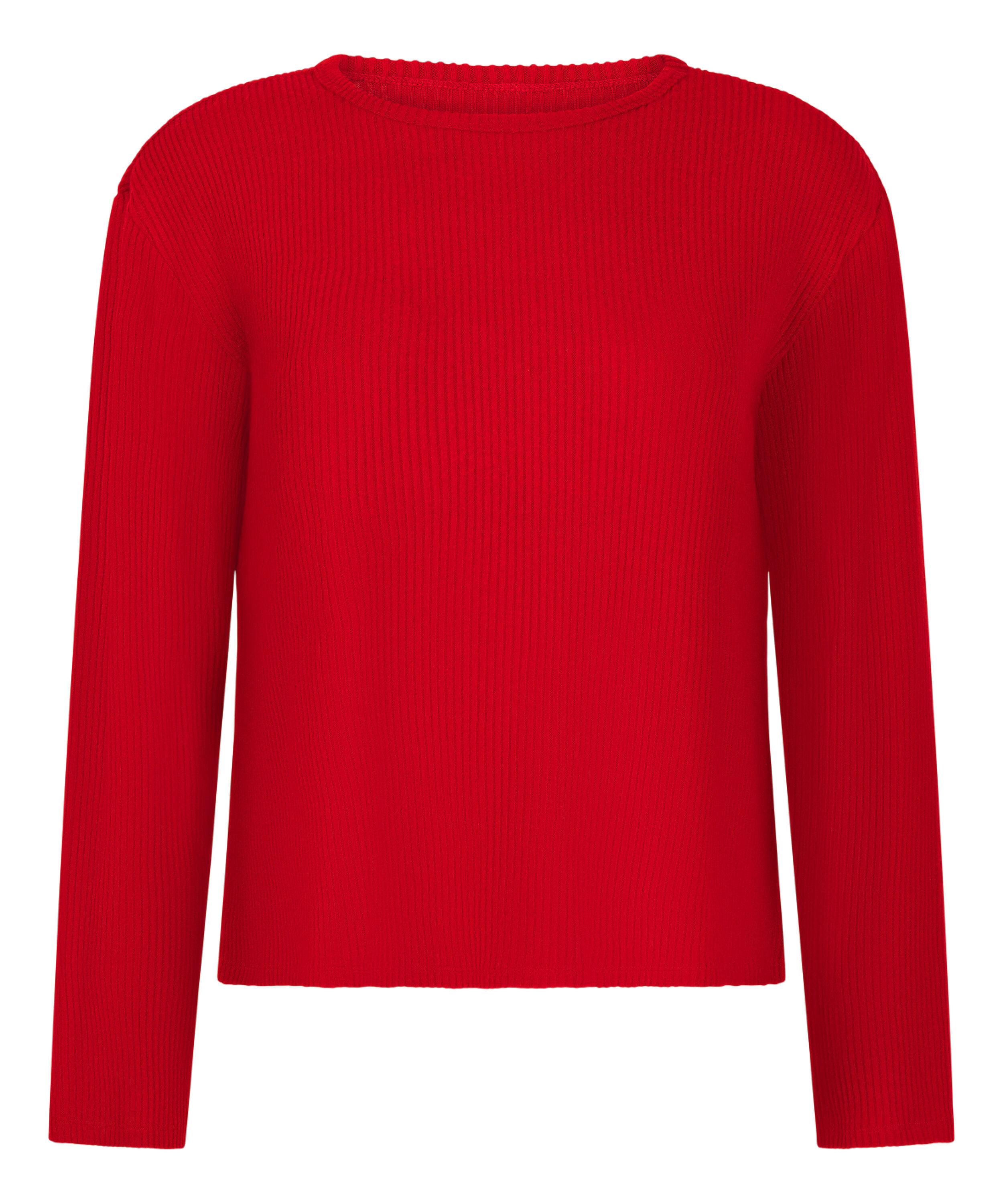 Jersey Long-Sleeved Pyjama Top, Red