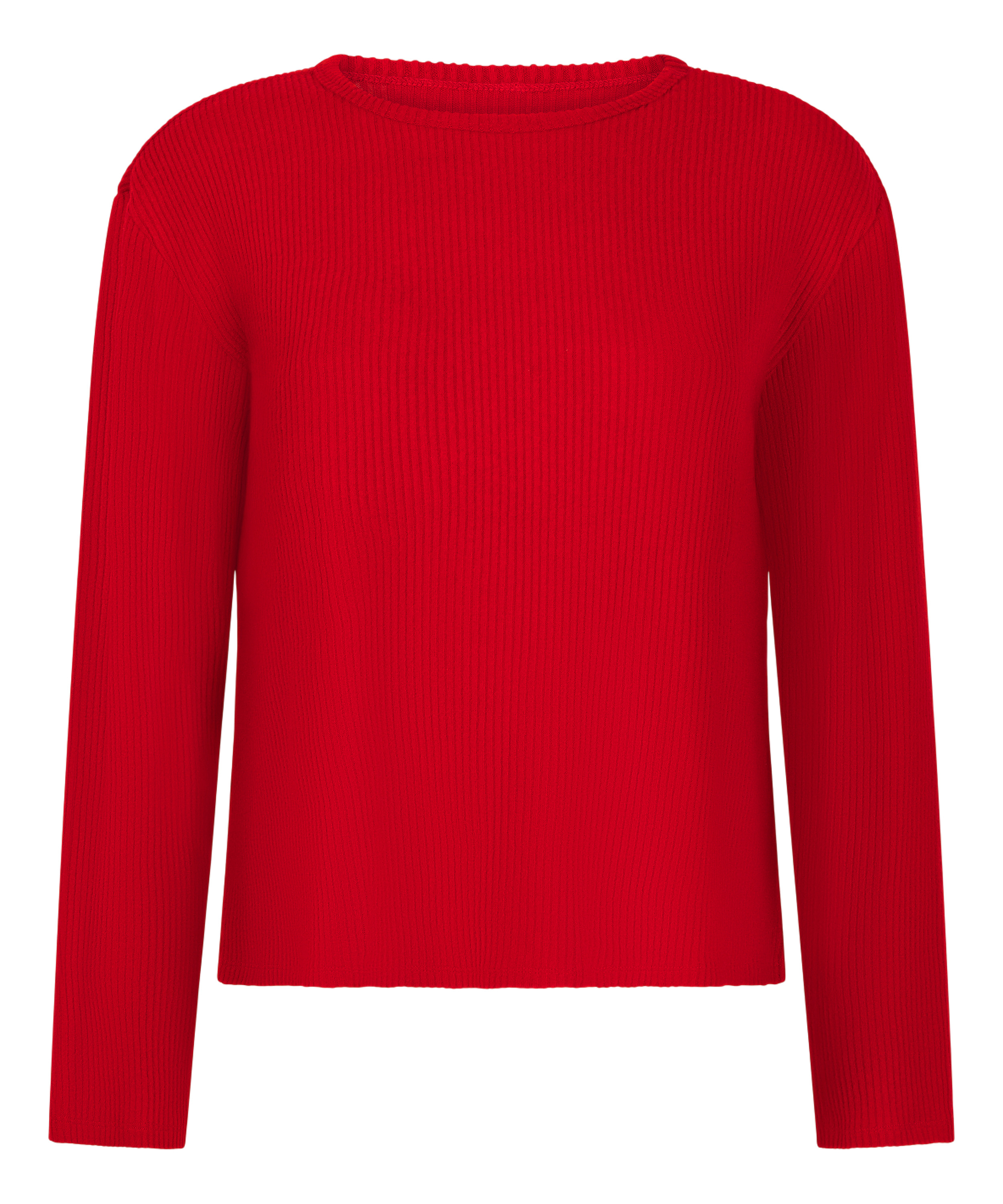 Jersey Long-Sleeved Pyjama Top, Red, main