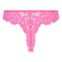 Lace Back Invisible Thong, Pink