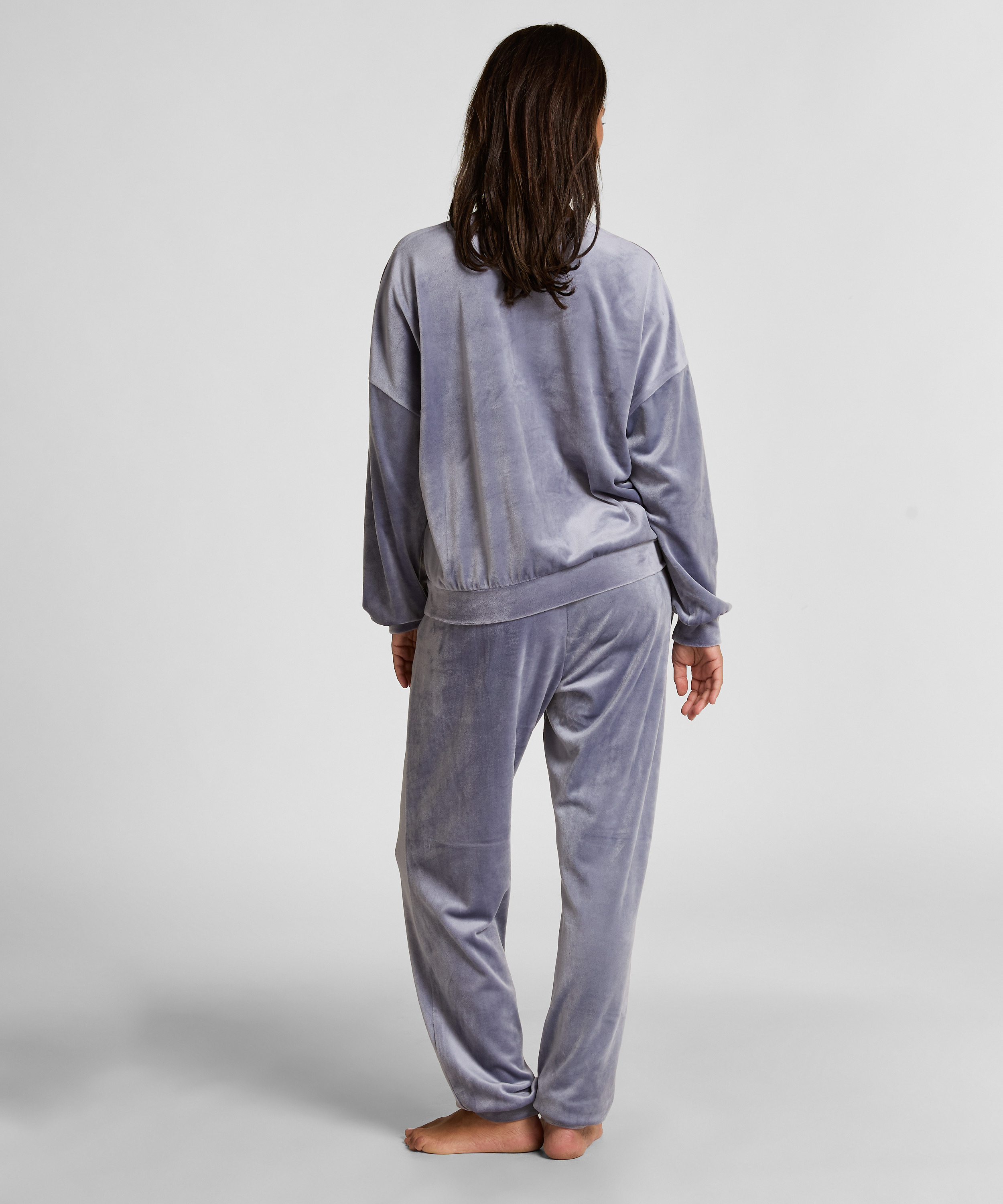 Velours Jogging Pants, Blue, main