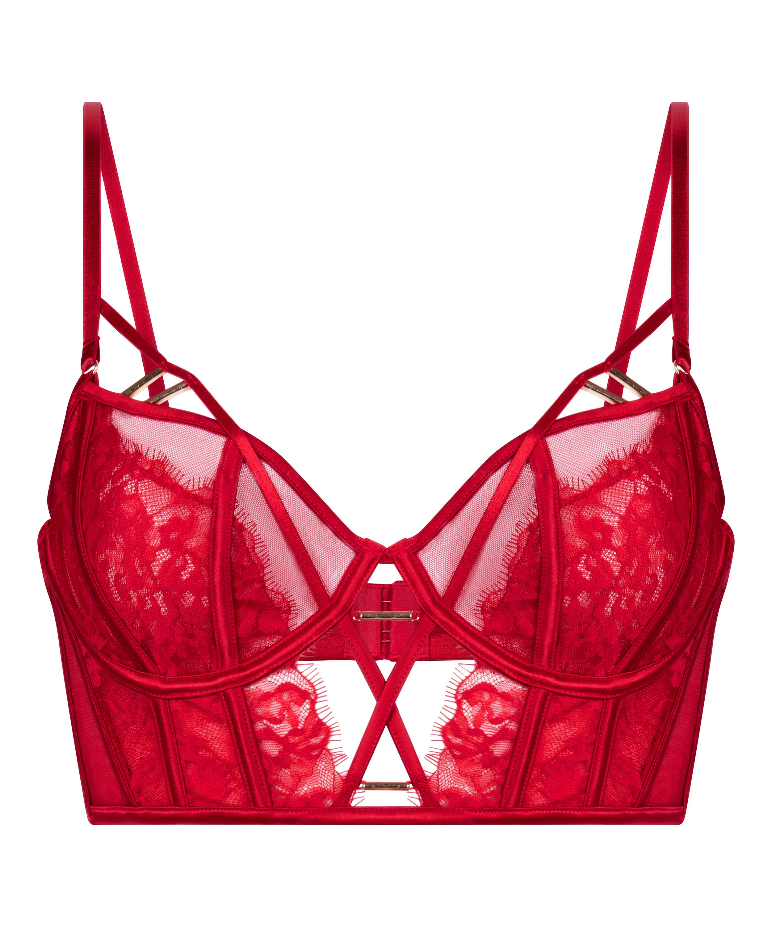 Noeki Non-Padded Longline Underwired Bra, Red