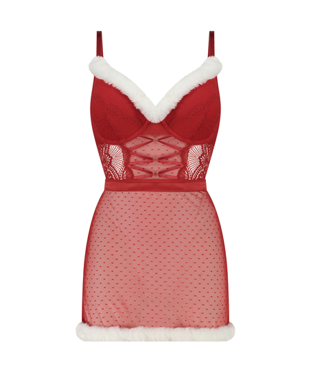 Sexy Santa Wired Slip Dress, Red