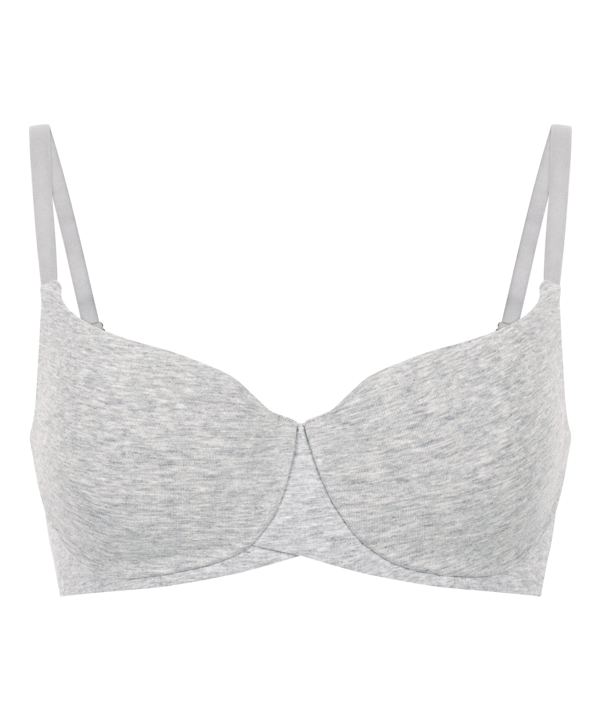 Cotton Padded Underwired Bra, Grey, main