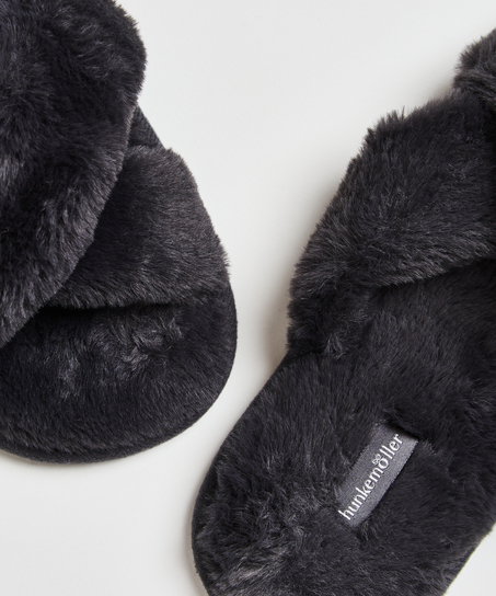 Cross Straps Indoor Sandals, Grey