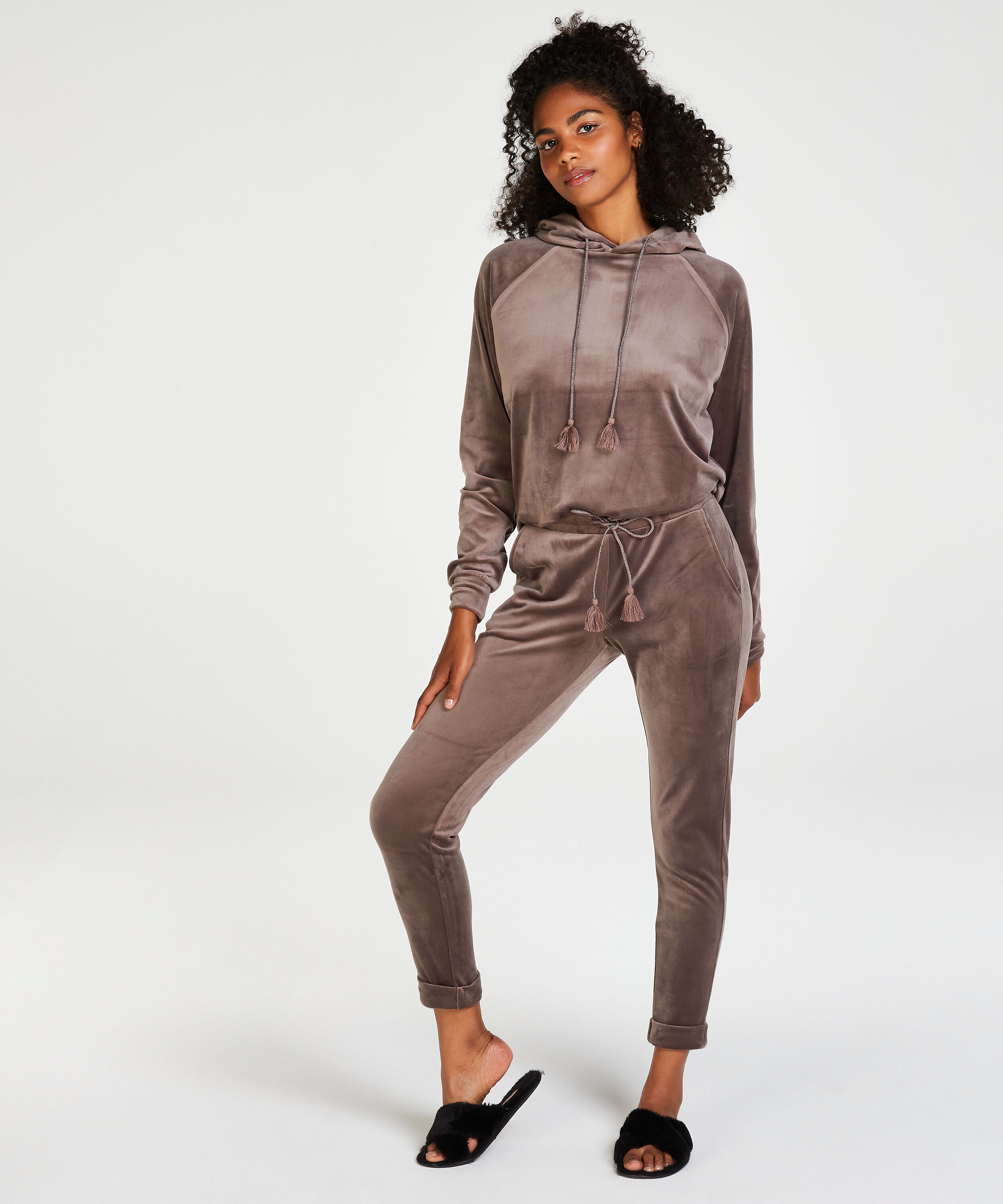 Velours Jogging bottoms, Brown