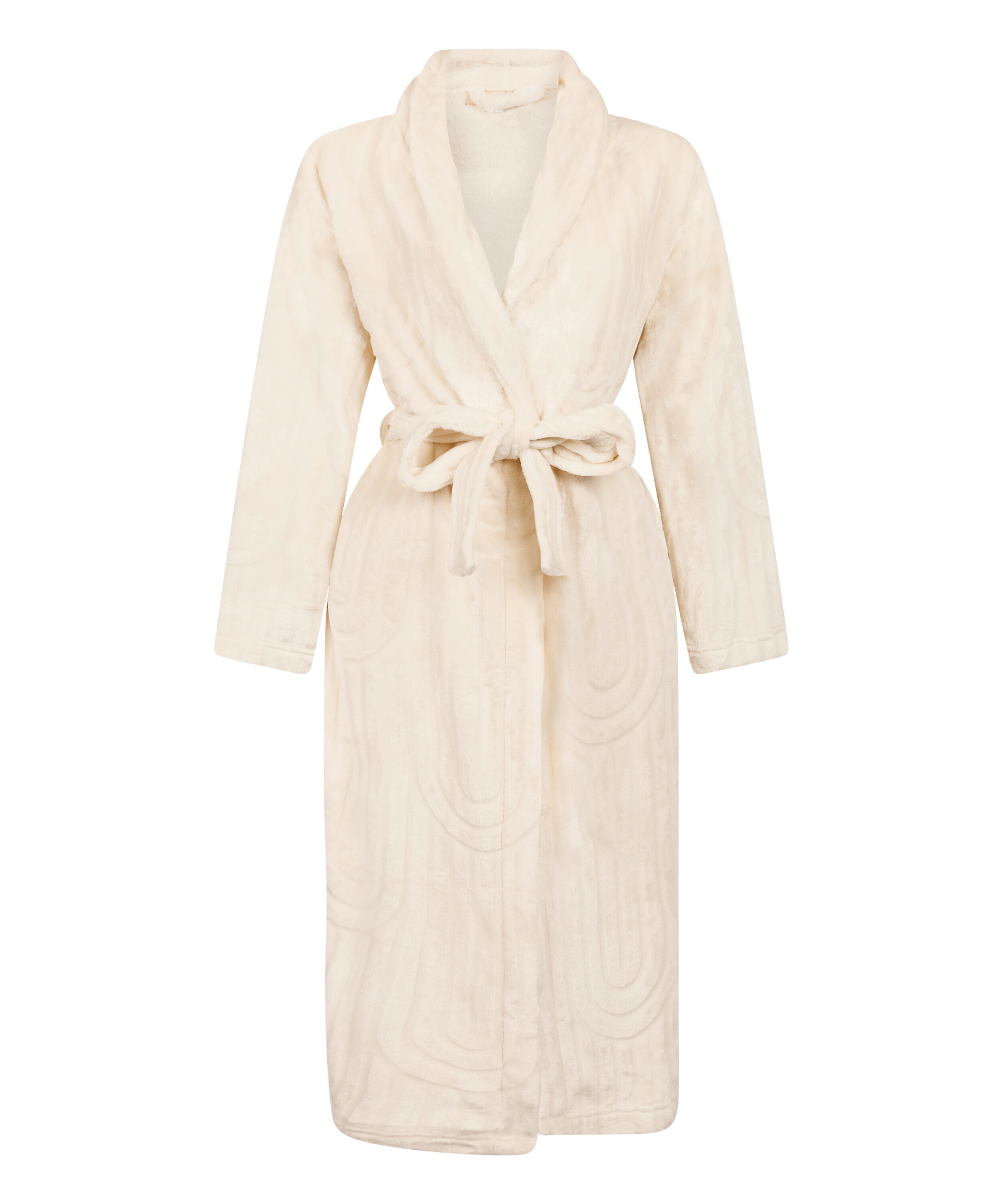 Fleece Bathrobe, White