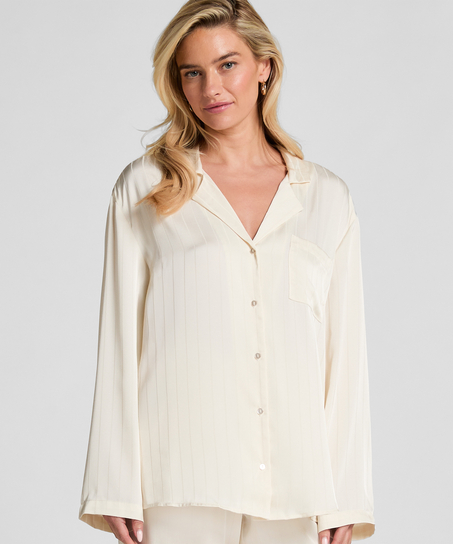 Satin Pinstripe Jacket, White