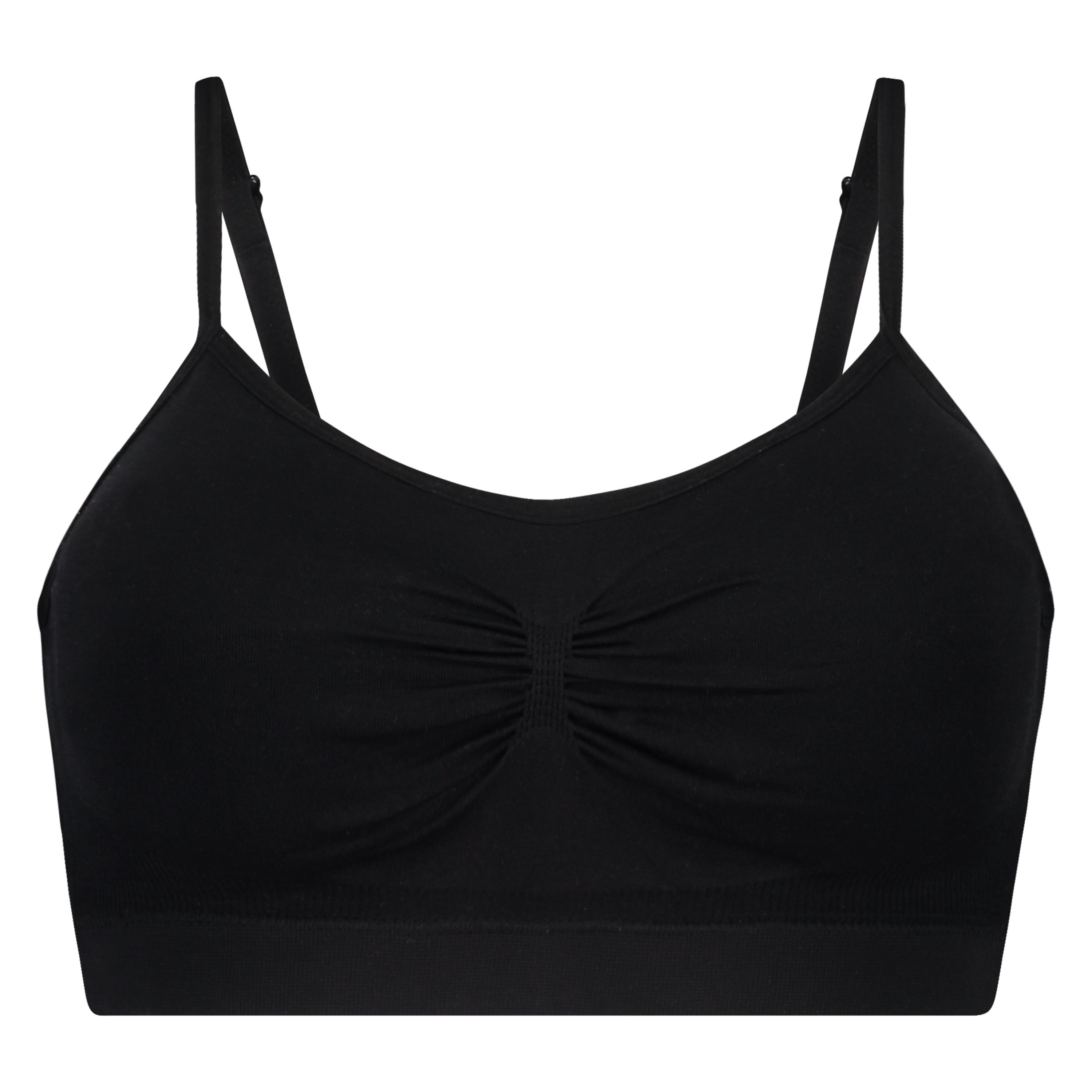 Seamless strappy top, Black, main