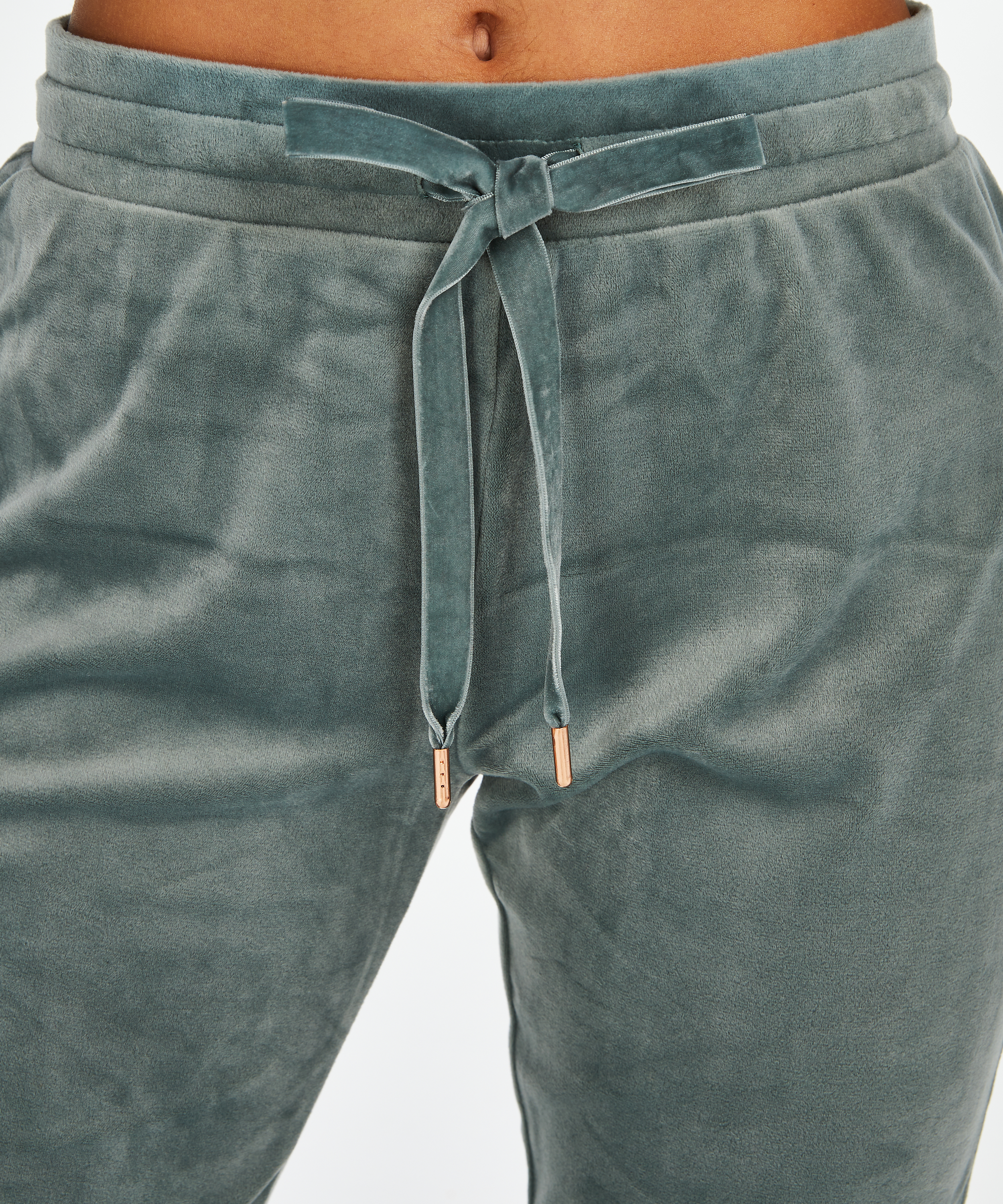 Tall velours Jogging pants, Green, main