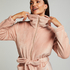 Zip Fleece Bathrobe, Pink