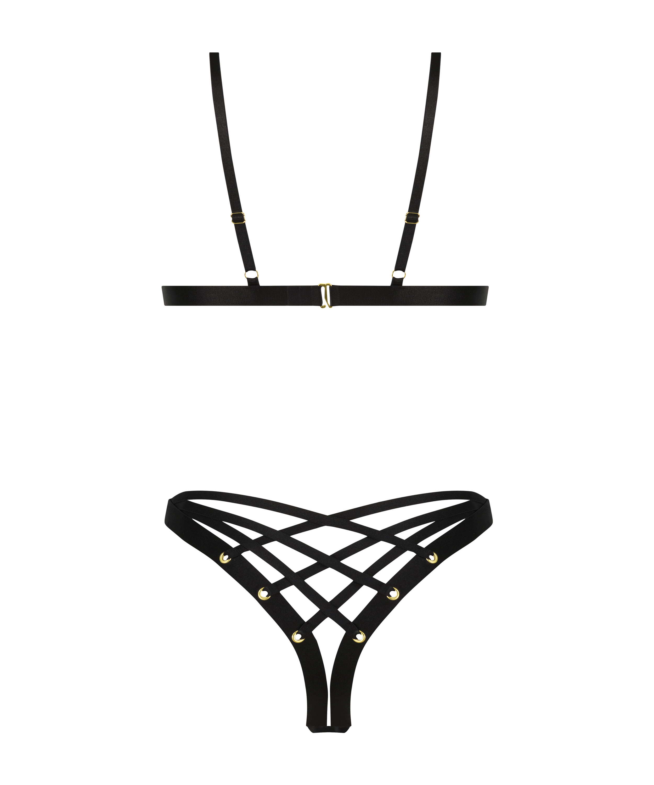 Elouise Open Crotch Private Bodysuit, Black, main