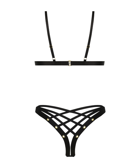 Elouise Open Crotch Private Bodysuit, Black