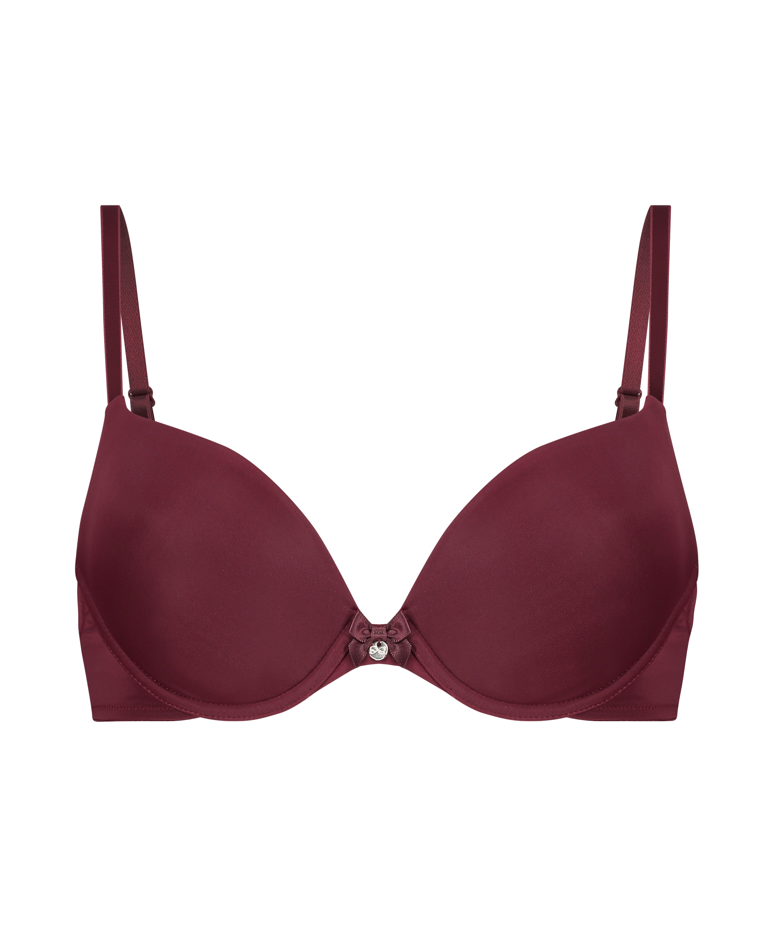 Plunge Padded Underwired Bra, Red, main