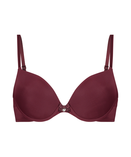 Plunge Padded Underwired Bra, Red